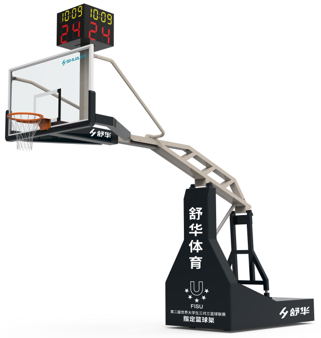 舒華品牌  場地設施  SH-P6401電動液壓籃球架（玻璃籃板）