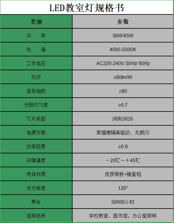 护眼教室灯-YL12JD-A1-45N