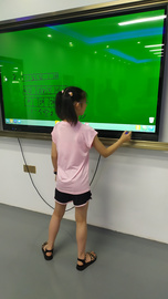 幼儿园多媒体触控一体机55寸65寸推拉绿板教育一体机带展示台