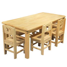厚朴幼儿园实木桌椅长方形幼儿桌子橡胶木材质环保水性漆