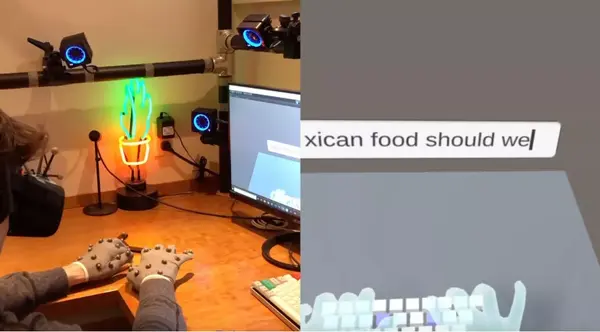 OptiTrack手指追蹤助“臉書”VR無鍵盤輸入