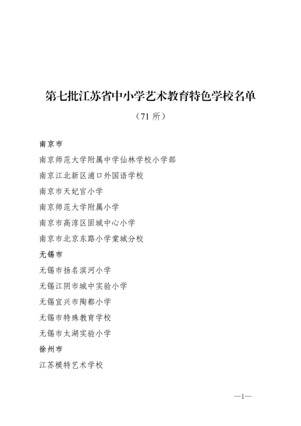 新一批江蘇省中小學藝術教育特色學?？荚u結果出爐，一起來看有哪些學校