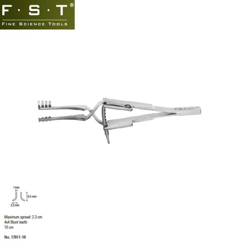 Heiss撐開器 4x4鈍齒牽開器 FST撐開器17011-10 FST代理 動物解剖撐開器
